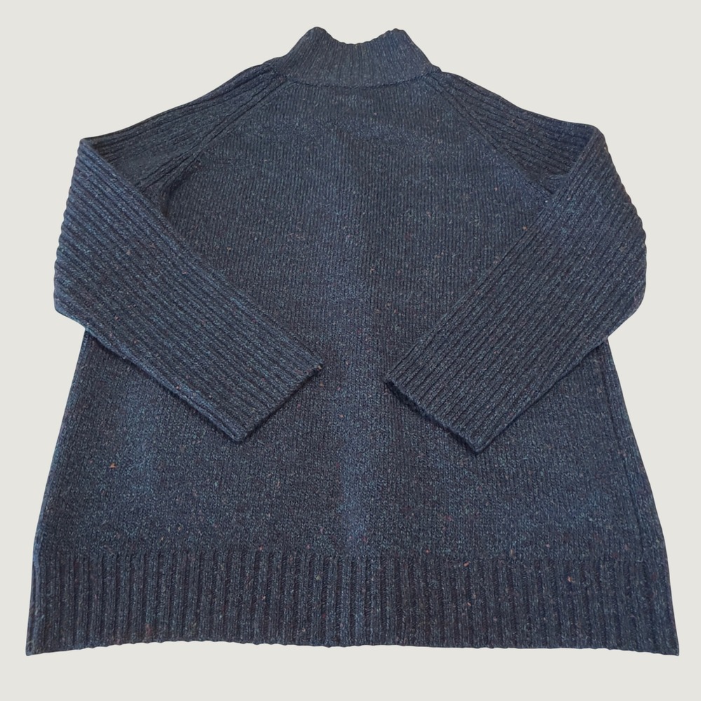 Drapers & Damons Blue Flecked Knit Shawl Collar Button Cardigan Sweater XL Boho - Picture 9 of 10